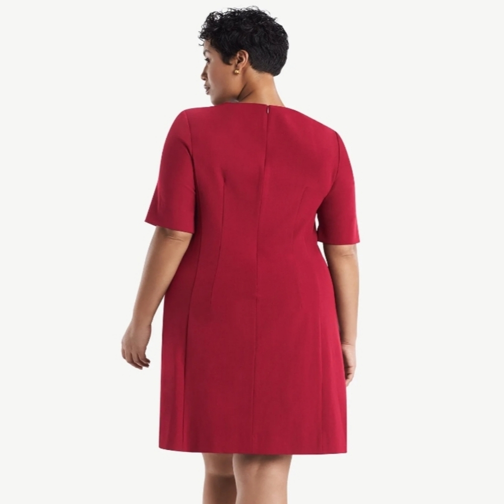MM. LAFLEUR The Emily Dress Red Knee Lemgth Short Sleeve - Picture 5 of 5